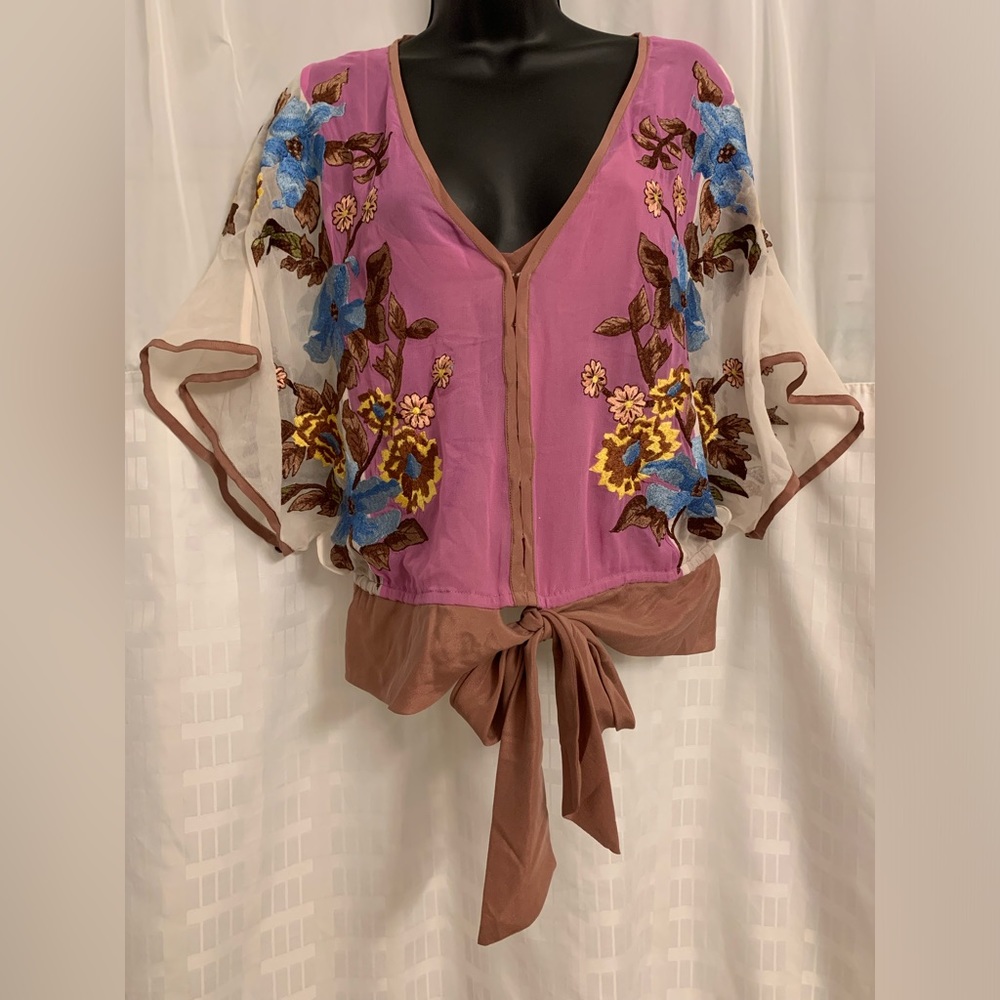 Tracy Reese silk kimono blouse top